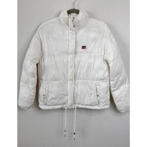 Vintage Y2K 90s‎ 2000s Pearl White Levi's Puffer Jacket Coat Sz XS Unisex